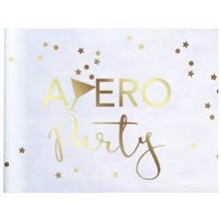 CHEMIN DE TABLE BLANC APERO PARTY 30 CM X 5 M