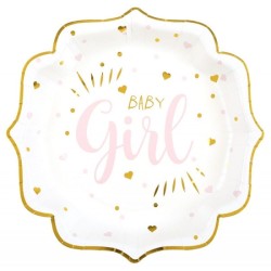 10 ASSIETTES BABY GIRL 21 CM 