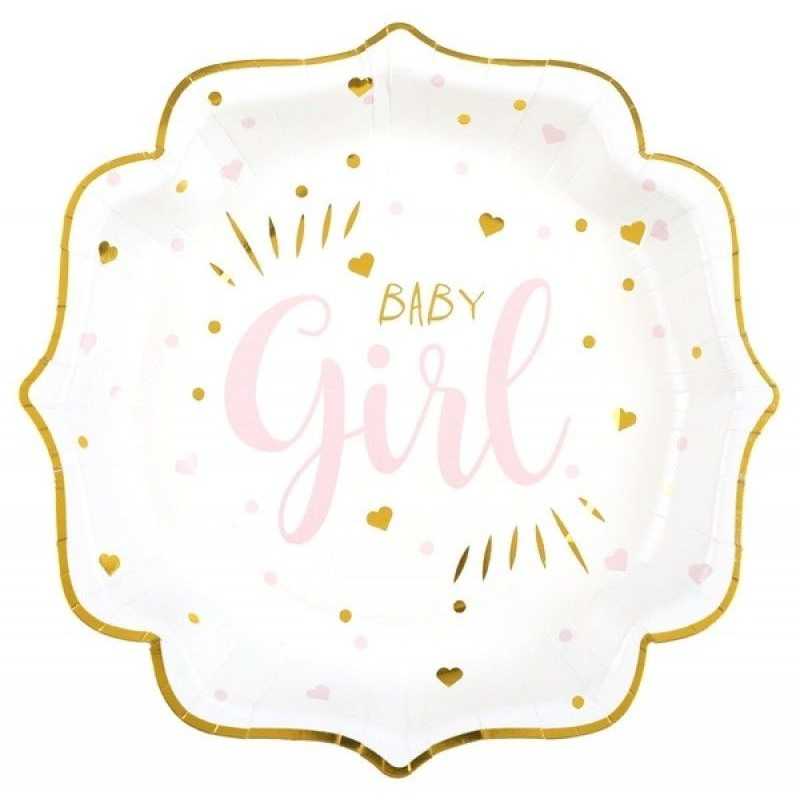 10 ASSIETTES BABY GIRL 21 CM