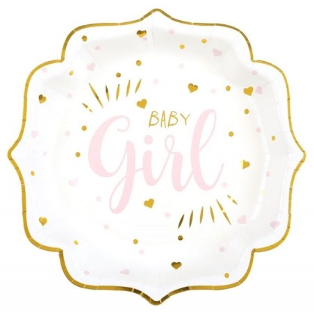 10 ASSIETTES BABY GIRL 21 CM 