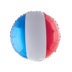 BALLON METALLIQUE ROND DRAPEAU DE FRANCE 46 CM 