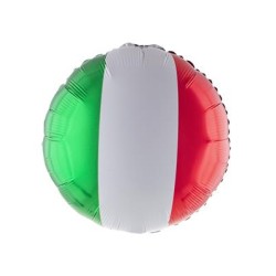 BALLON METALLIQUE ROND DRAPEAU D' ITALIE 46 CM 