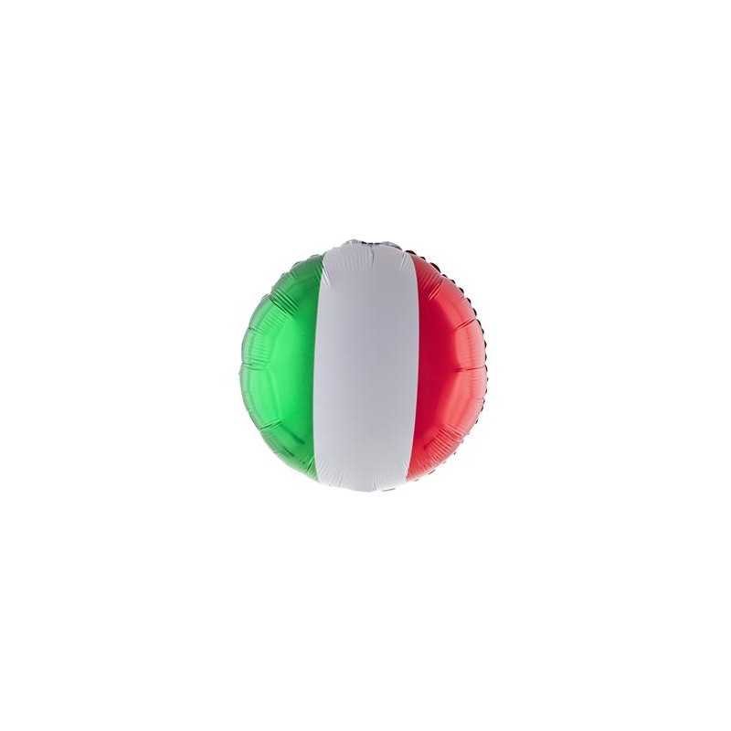 BALLON METALLIQUE ROND DRAPEAU D' ITALIE 46 CM 