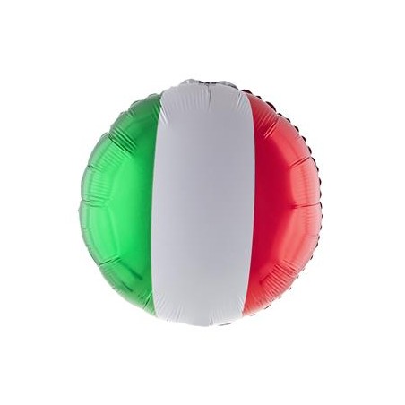 BALLON METALLIQUE ROND DRAPEAU D' ITALIE 46 CM 