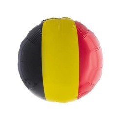 BALLON METALLIQUE ROND DRAPEAU DE BELGIQUE 46 CM 