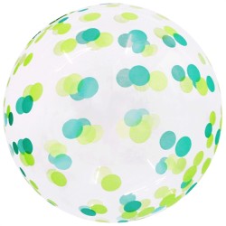 BALLON BOBO BUBBLE GRAND CONFETTIS BLEU ET VERT  45 CM 