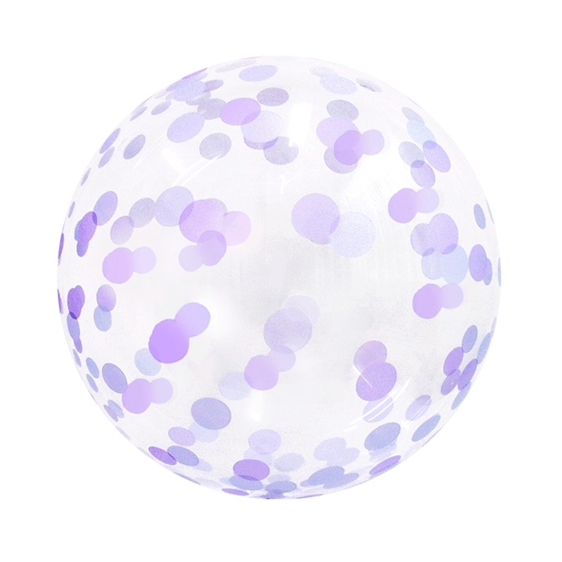 BALLON DECOBUBBLE GRAND CONFETTIS VIOLET 45 CM 