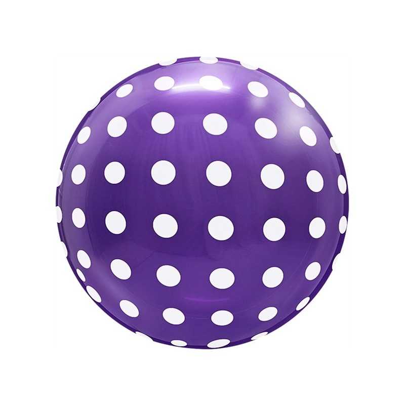 BALLON DECOBUBBLE FUSHIA AVEC POIDS BLANC 45 CM