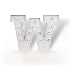 LETTRE W LED BLANCHE 25 CM 