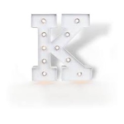 LETTRE K LED BLANCHE 25 CM 