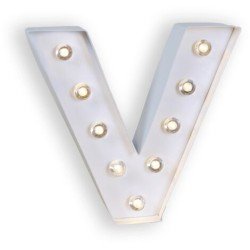 LETTRE V LED BLANCHE 25 CM 