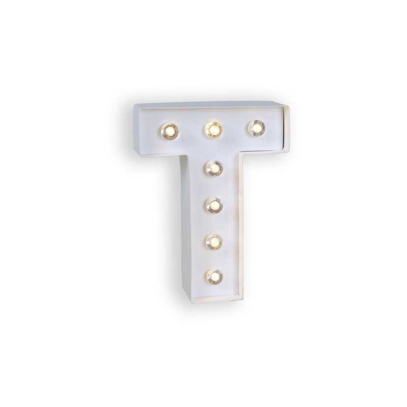 LETTRE T LED BLANCHE 25 CM
