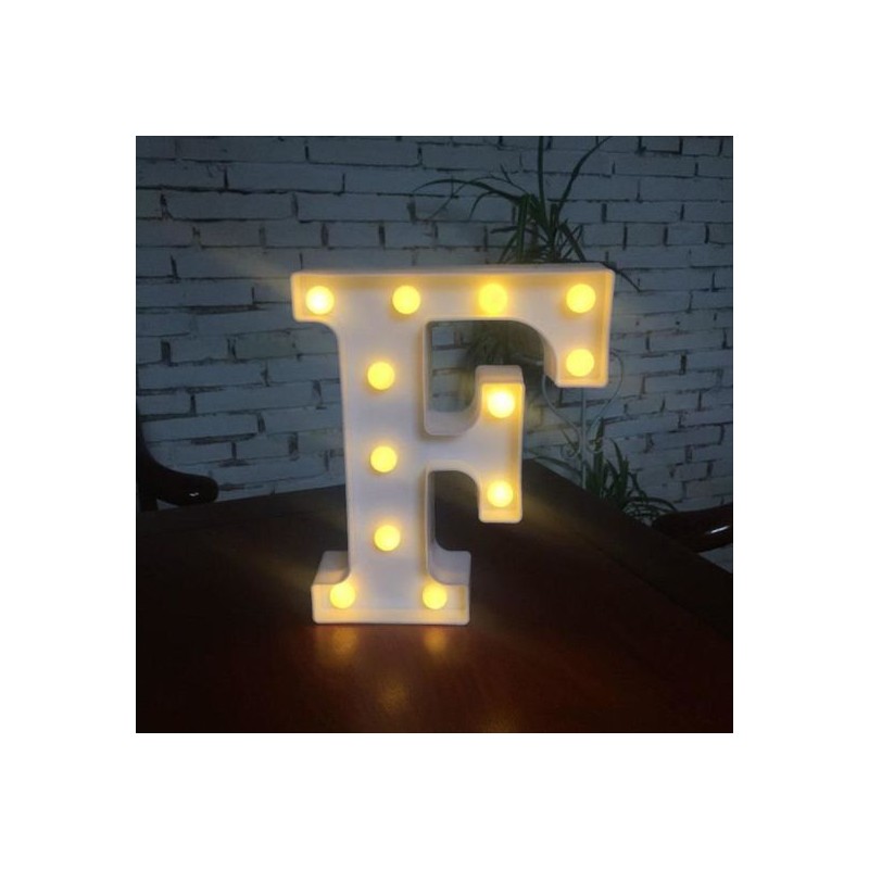 LETTRE F LED BLANCHE 25 CM 