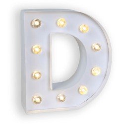 LETTRE D LED BLANCHE 25 CM 