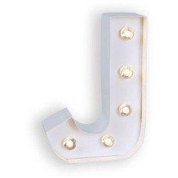 LETTRE J LED BLANCHE 25 CM 