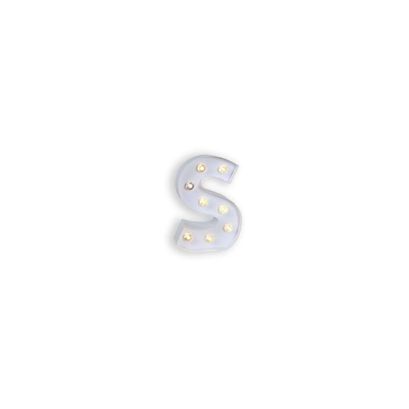 LETTRE S LED BLANCHE 25 CM 