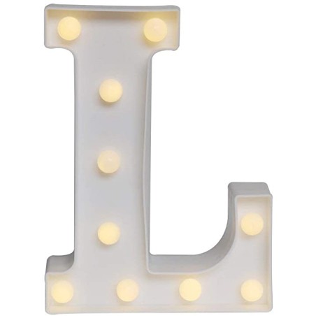 LETTRE L LED BLANCHE 25 CM 