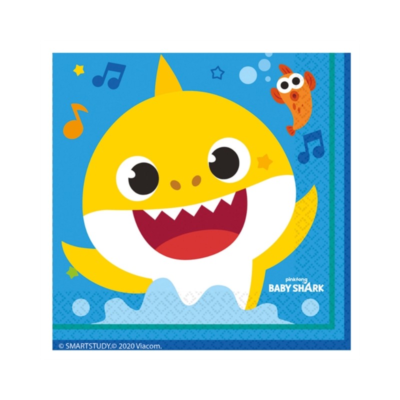 16 SERVIETTES BABY SHARK 33 X 33 CM 