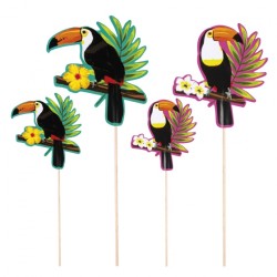 SET DE 4 batonnets COCKTAIL TOUCAN 