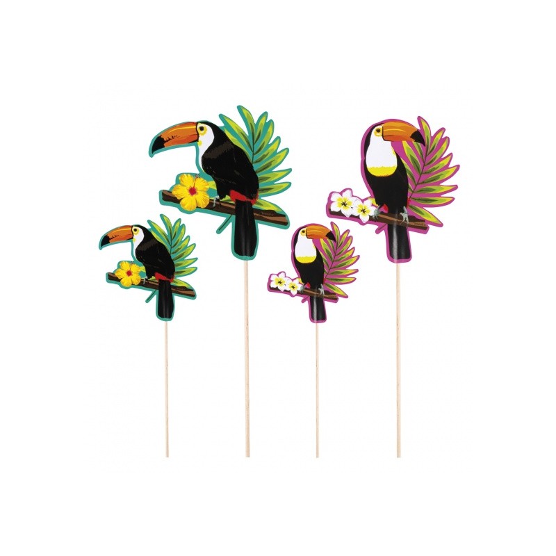 SET DE 4 batonnets COCKTAIL TOUCAN 