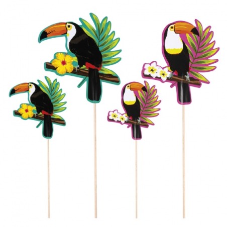 SET DE 4 batonnets COCKTAIL TOUCAN 