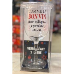 VERRE A VIN XXXL COMME LE BON VIN JE NE VIEILLIS PAS