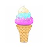 BALLON METALLIQUE CORNET DE GLACE HAPPY BIRTHDAY 188 CM   BALLON METALLIQUE CORNET DE GLACE HAPPY BIRTHDAY 188 CM