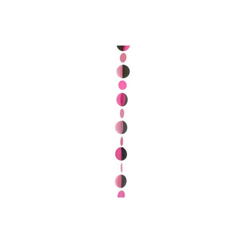 GUIRLANDE CERCLE ROSE ET NOIR  125 CM 