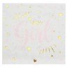 20 SERVIETTES BLANC BABY GIRL 33 X 33 CM 