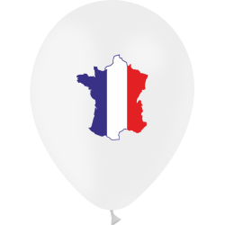 10 BALLONS LATEX BLANC FRANCE 30 CM 