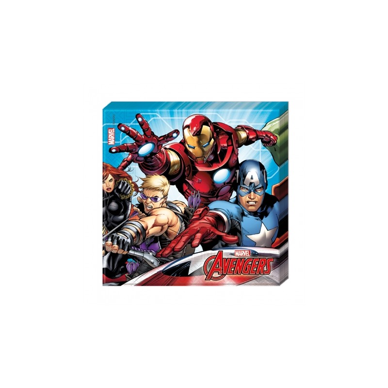 20 SERVIETTES PAPIERS AVENGERS 33 X 33 CM 