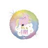 BALLON METALLIQUE ROND IT'S A LICORNE PASTEL 46 CM