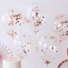 SACHET DE 3 BALLONS CONFETTIS ROSE GOLD 2.5CM