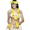 SET HAWAIEN FLEURS GEANTES JAUNE 