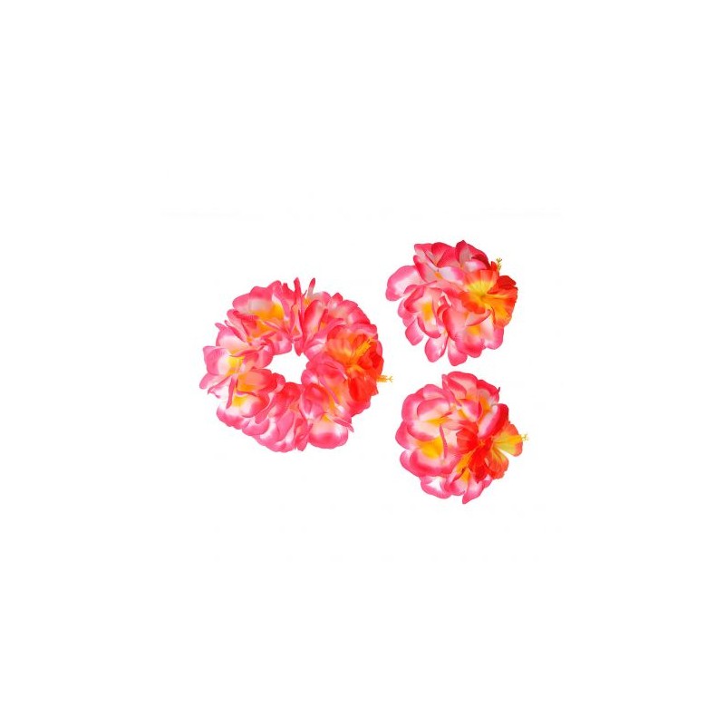 SET HAWAIEN FLEURS ROSE