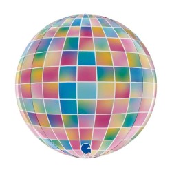 BALLON METALLIQUE ORBZ BOULE A FACETTE 38 CM 