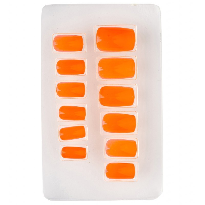 12 ONGLES ORANGES NEON AUTO-ADHESIFS 12 ONGLES ORANGES NEON AUTO-ADHESIFS