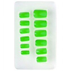 12 ONGLES VERT NEON AUTO-ADHESIFS