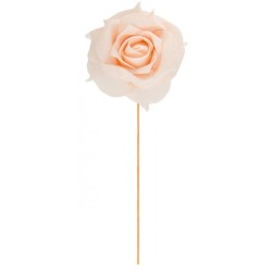 SET DE 2 ROSES PECHE SUR TIGE DIAMETRE  10 CM