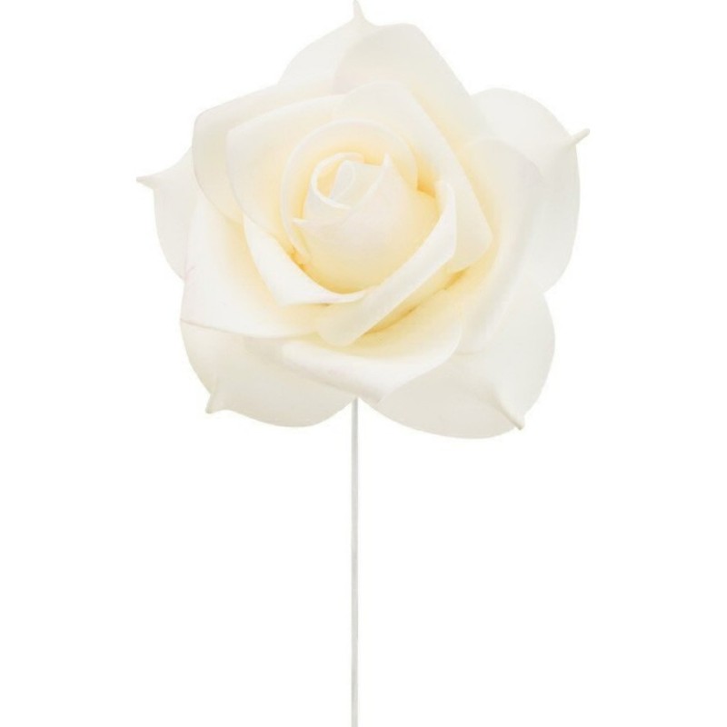 ROSE IVOIRE SUR TIGE DIAMETRE 19 CM