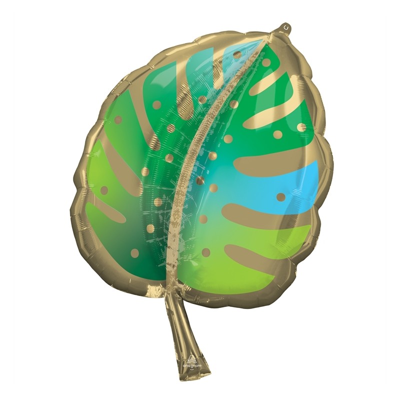 BALLON METALLIQUE FEUILLE TROPICAL COLORE 76 CM 