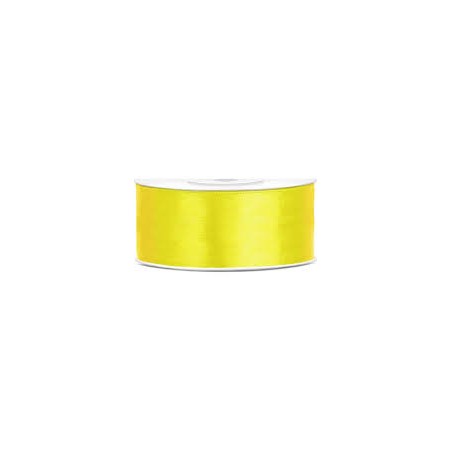 RUBAN SATIN  JAUNE 25 MM X 25 M 