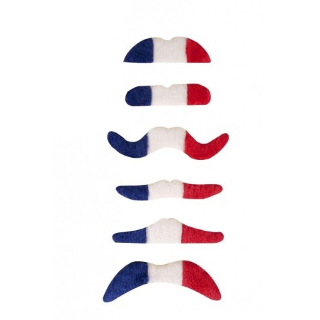 MOUSTACHES SUPPORTERS FRANCE BLEU, BLANC, ROUGE