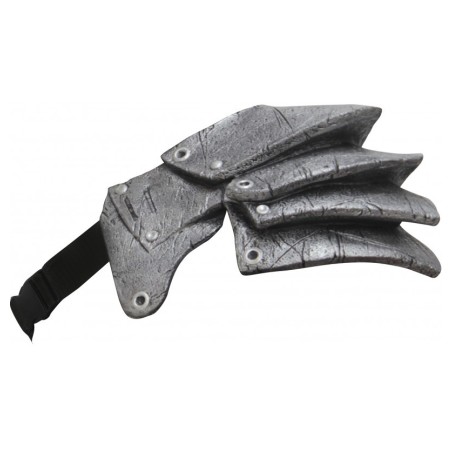 EPAULIERE EN LATEX DE GUERRIER ROMAIN OU VIKING COULEUR ARGENT