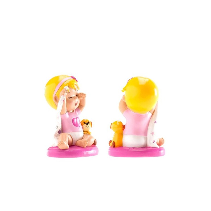 FIGURINE BEBE ROSE  BAILLANT 10 CM 