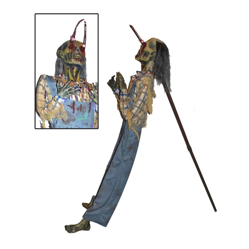 DECORATION HALLOWEEN ZOMBIE DEBOUT EFOURCHE PAR LES YEUX 180 CM 