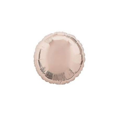 BALLON METALLIQUE ROND ROSE CUIVRE 43 CM 