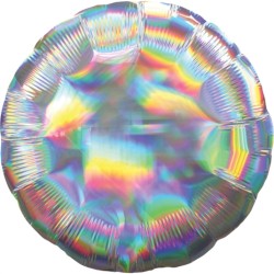 BALLON METALLIQUE HOLOGRAPHIQUE ARGENT 43 CM 