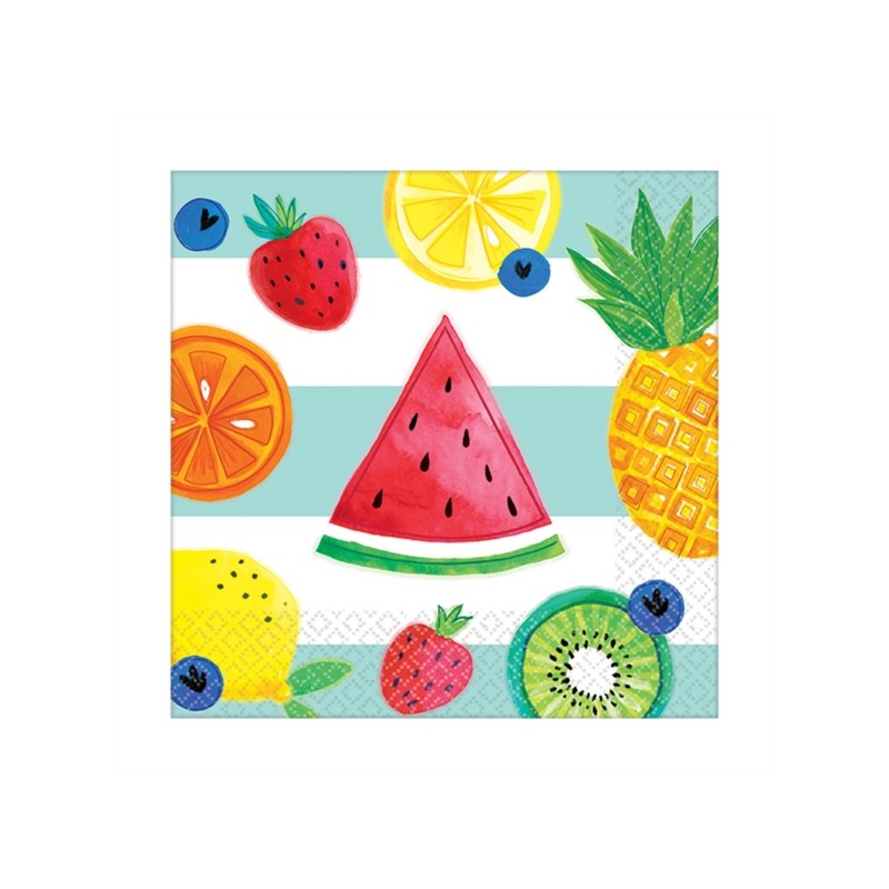 16 SERVIETTES HELLO SUMMER FRUITS 25 x 25 CM