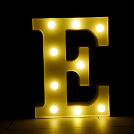 LETTRE E LED BLANCHE 25 CM 